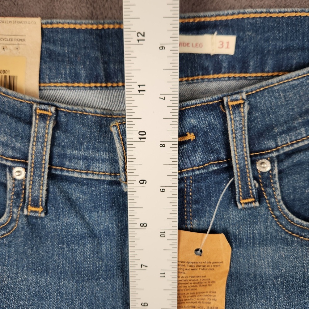 Levis 318 Shaping Wide Leg Jeans Womens 31x32 Blue Medium Wash Stretch Denim NEW - Picture 8 of 11
